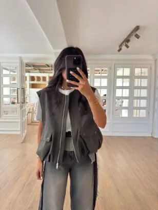 Dexter Füme/Antrasit Premium Bomber Yelek