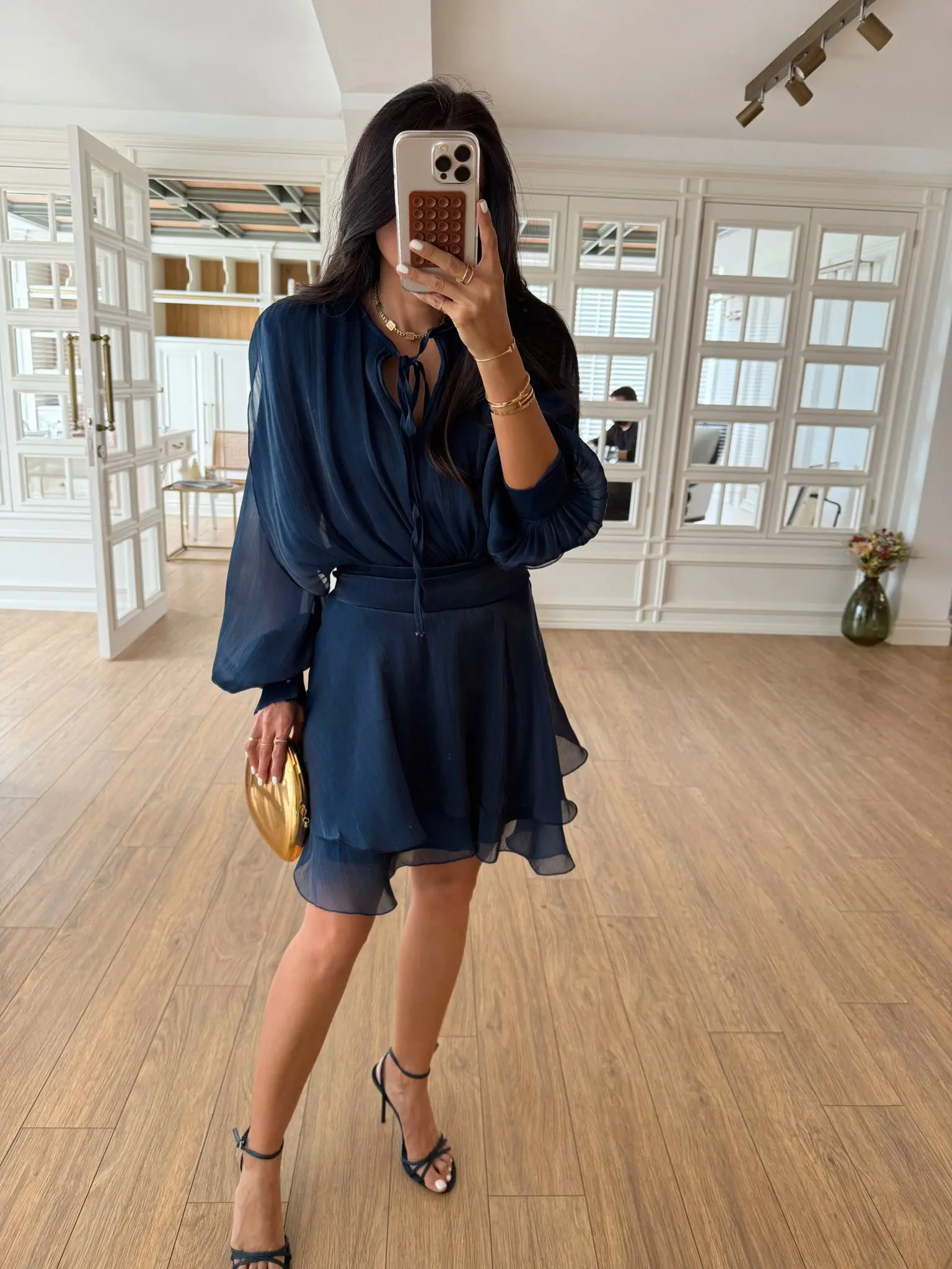 Danielle Parlak Volanlı Mini Elbise