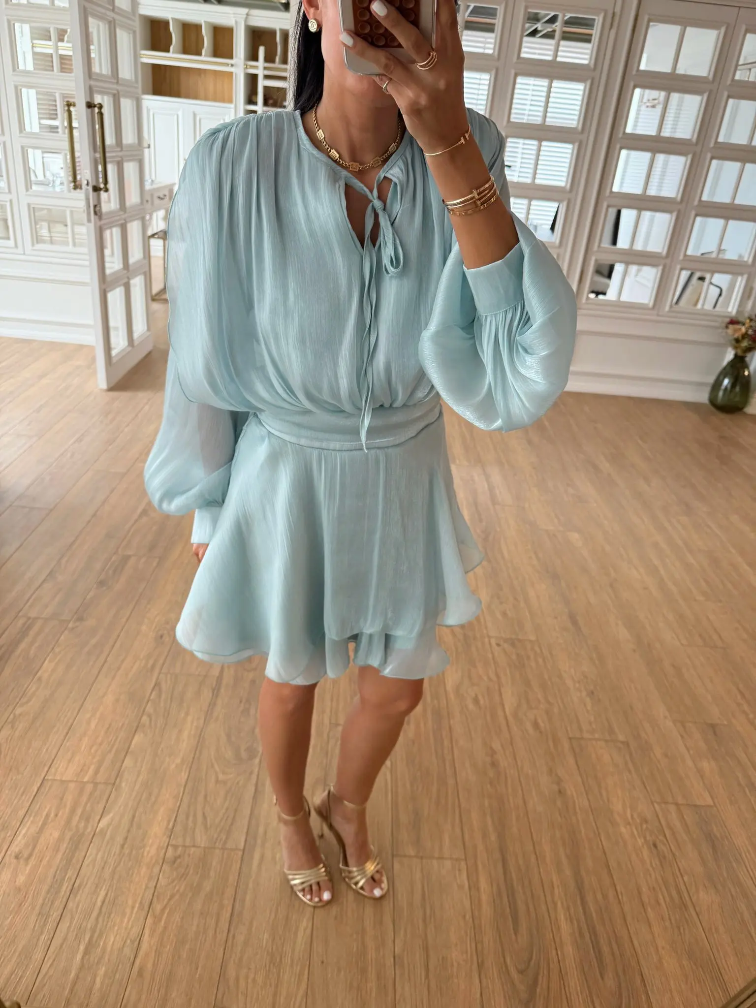 Danielle Parlak Volanlı Mini Elbise