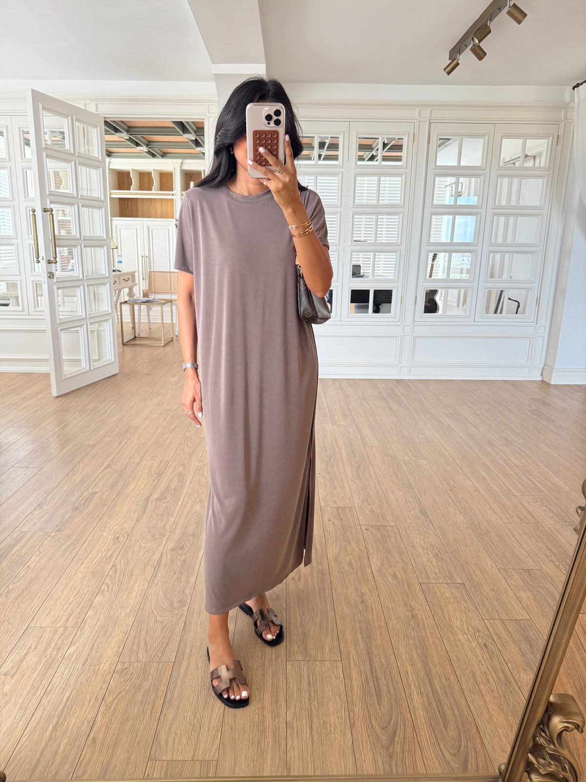 Deny Yarım Kol Modal Elbise