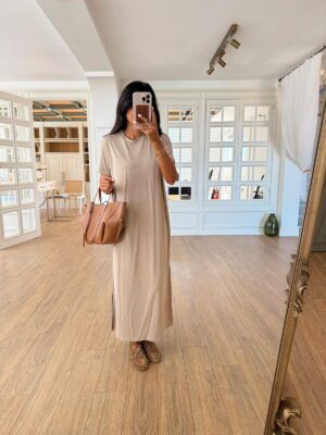 Deny Yarım Kol Modal Elbise