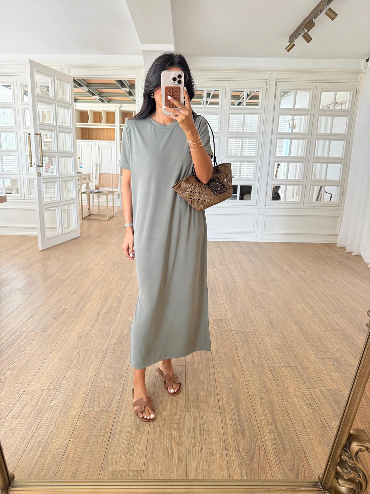 Deny Yarım Kol Modal Elbise